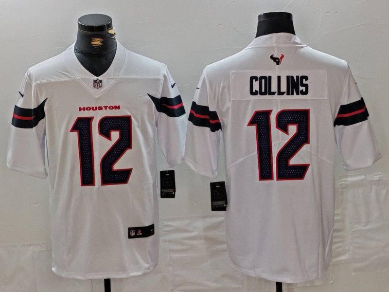 Men Houston Texans #12 Collins White Second generations 2025 Nike Limited NFL Jersey style 1
